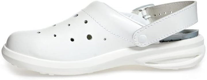Abeba Clog 7630 - easy Glattleder weiss, perforiert, zertifiziert 35 EU, 35 EU