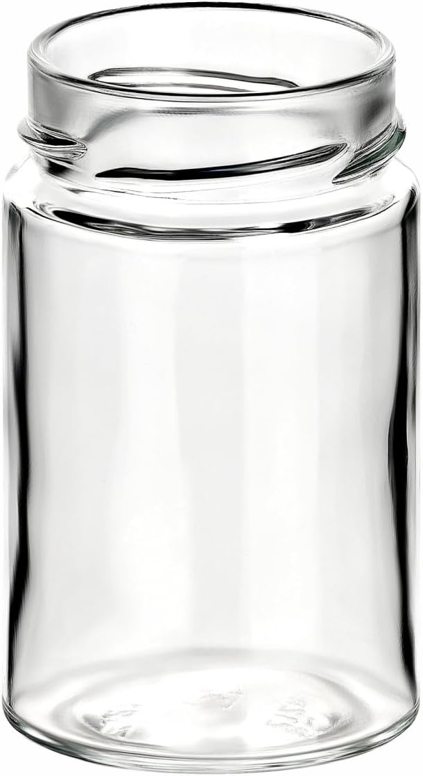 gouveo 12er Set Einmachgläser 212 ml Klassik mit Schraubdeckel goldfarben - Kleine Vorratsgläser mit