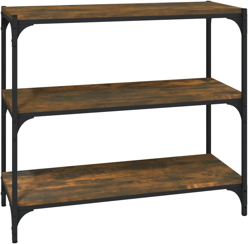 Libreria rovere fumo 80x33x70,5 cm Legno Multistrato e Acciaio