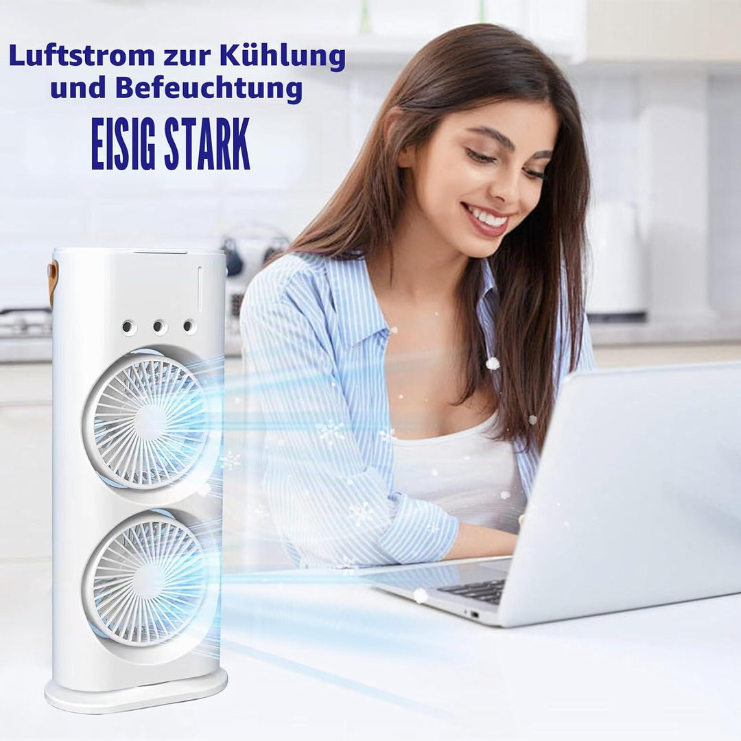 Turmventilator, leise, Turmventilator, tragbare Klimaanlage, 600 ml, Luftkühler, Luftbefeuchter, 3 G