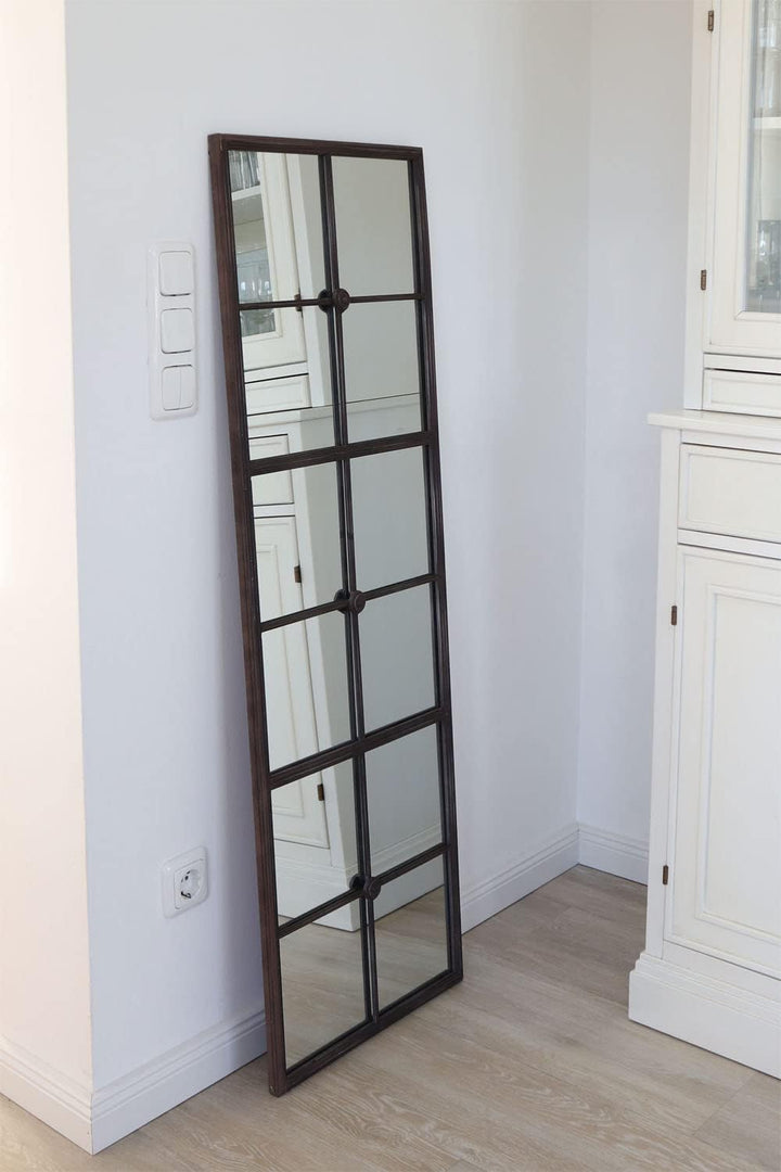 Grafelstein Länglicher Spiegel Bastion antik Fenster H127cm Wandspiegel im Landhausstil Metall