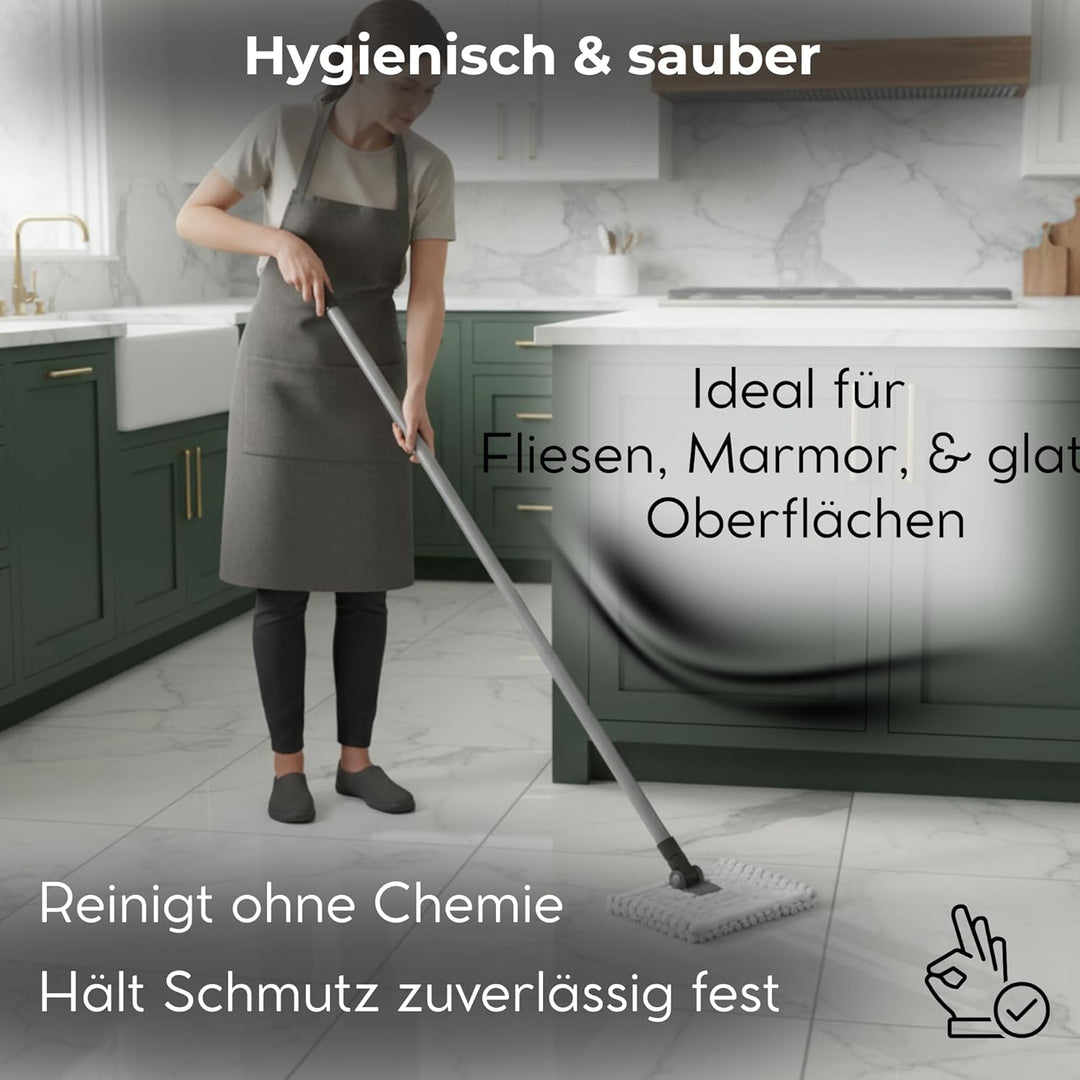 Novaliv Fliesenreiniger Bad Wand mit Teleskopstiel inkl 3X Mikrofaser Bezug Fliesenwischer Badwische