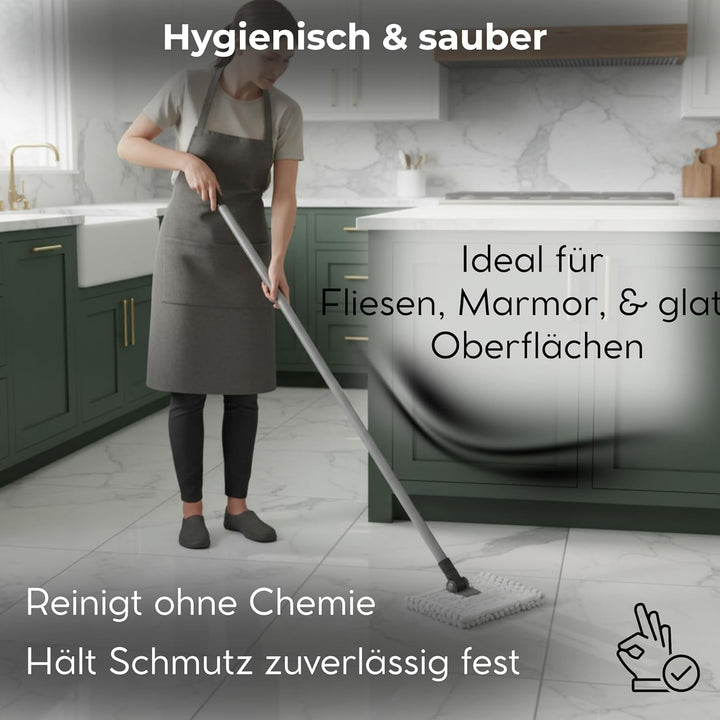 Novaliv 2X Fliesenreiniger Bad Wand mit Teleskopstiel inkl. Mikrofaser Bezug Fliesenwischer Badwisch