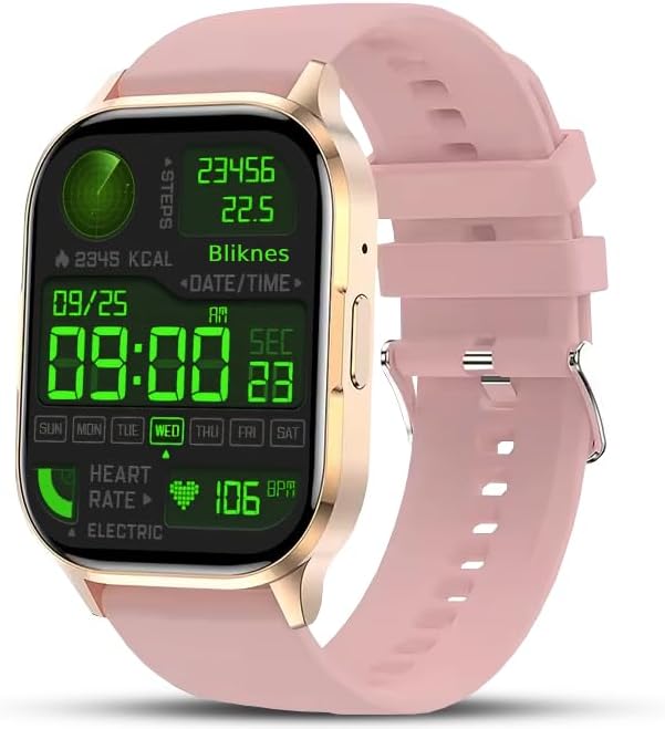 Bliknes K21 Smartwatch 2,01 Zoll für Damen Herren mit Telefonfunktion und Benachrichtigungen, kompat