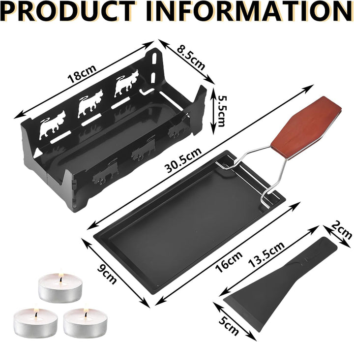Tragbare Mini Käse Raclette Set, Tragbare Raclette, Antihaft Käse Griller Set, mit Praktischem Spach