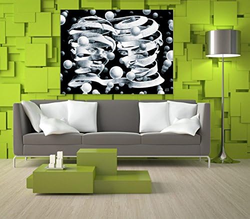 Giallobus - Bild - Druck AUF LEINWAND - Escher - Bond of Union - 50 x 70 cm, 50 x 70 CM