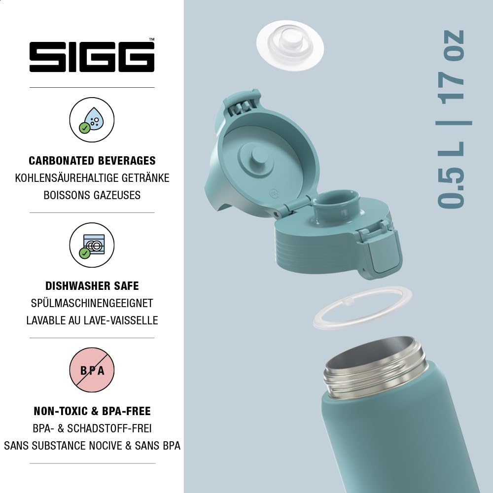 SIGG - Isolierte Trinkflasche - Thermosflasche Shield Therm One Morning Blue - kohlensäurehaltige Ge