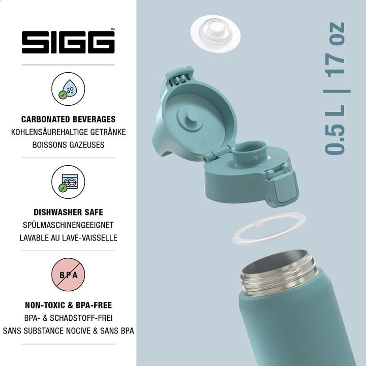 SIGG - Isolierte Trinkflasche - Thermosflasche Shield Therm One Morning Blue - kohlensäurehaltige Ge