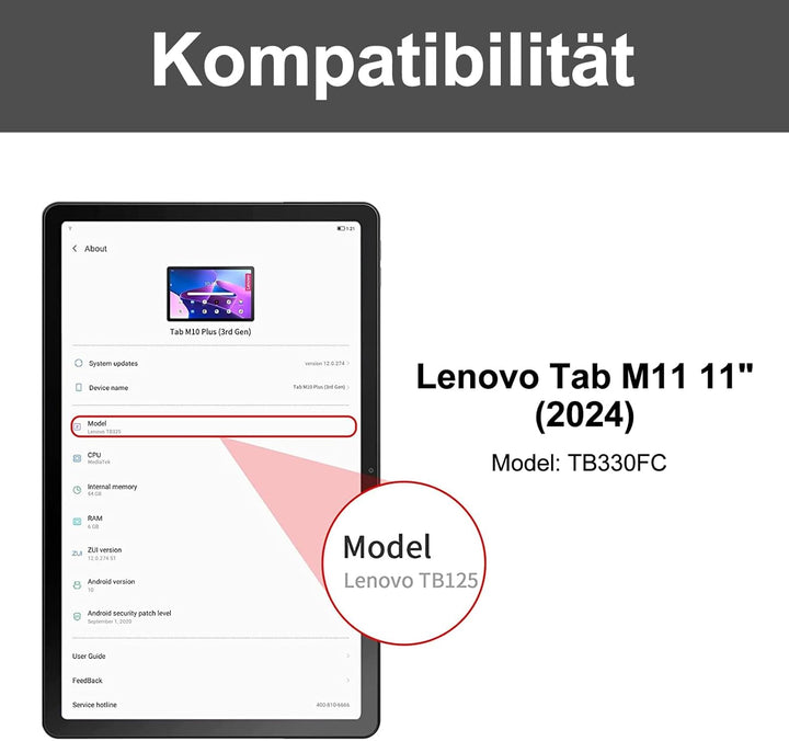 IVEOPPE Tastatur für Tab M11, QWERTZ Deutsch Tastatur, 7-Farbige Beleuchtung Magnetische Bluetooth K