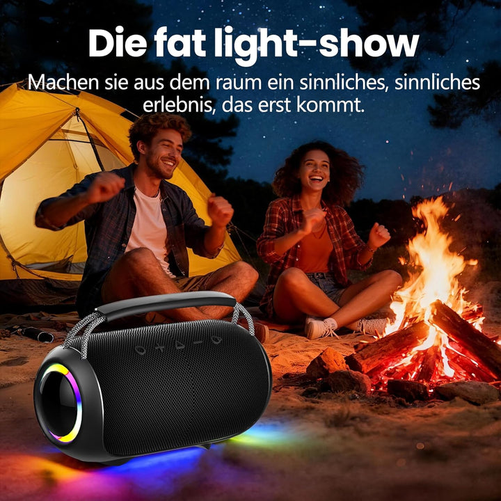 Kabelloser Bluetooth-Lautsprecher mit LED-Lichtshow,tragbarer Outdoor-Lautsprecher,echter kabelloser