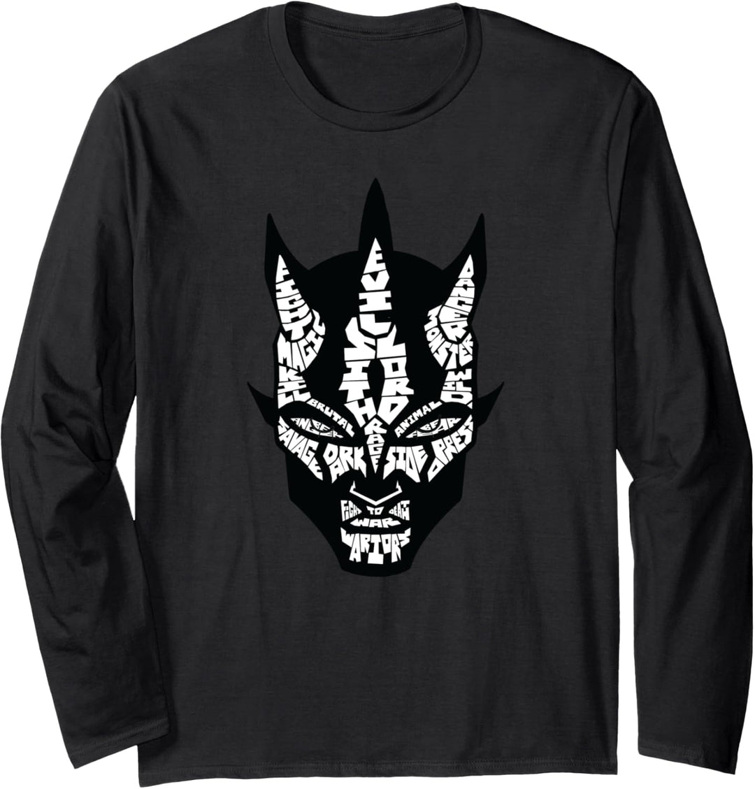 Star Wars Darth Maul Word Play White Langarmshirt