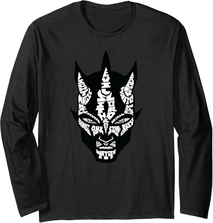 Star Wars Darth Maul Word Play White Langarmshirt
