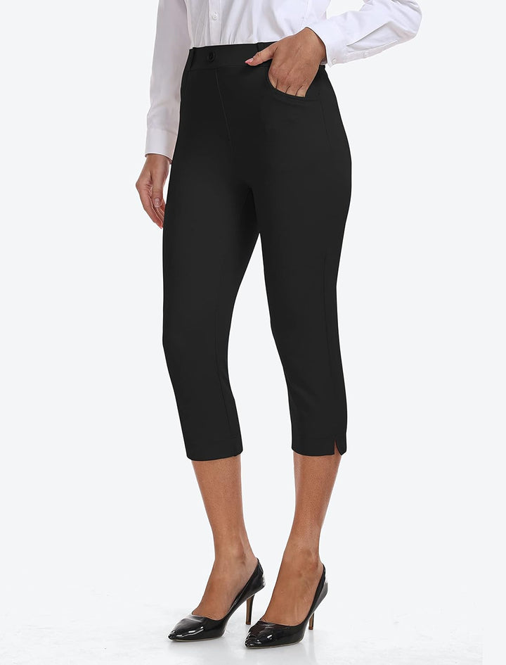 Damen Golfhosen Capri Business Hose Elegante Golf Hosen Atmungsaktiv Yoga Büro Anzughosen Elastische
