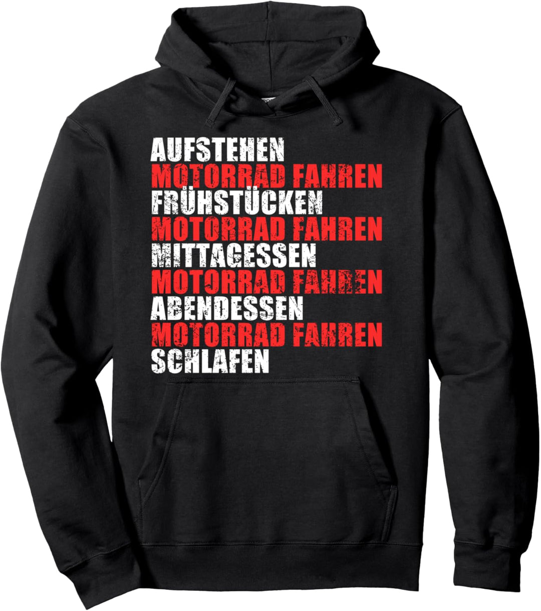 Der Perfekte Tag Motorradfahren Tagesablauf Motorradfahrer Pullover Hoodie