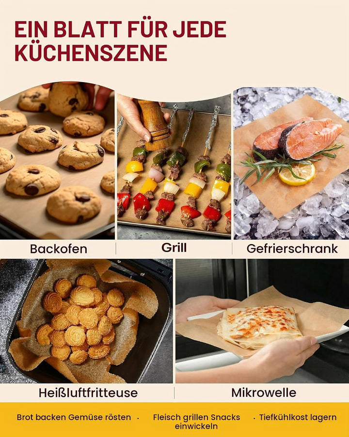 Katbite Ungebleichte Pergamentpapierrolle, 38,1 cm x 73,8 m, 300 m², antihaftbeschichtet, mit Wellen