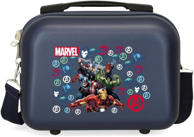 Marvel Avengers Team Kulturbeutel, anpassbar, mit Umhängetasche, Blau, 29 x 21 x 15 cm, starr, ABS 9