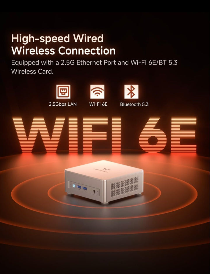 MINIS FORUM UM880 Plus Mini PC, AMD Ryzen 7 8845HS(8C/16T, bis zu 5.1GHz), 32 GB DDR5 RAM und 1 TB P