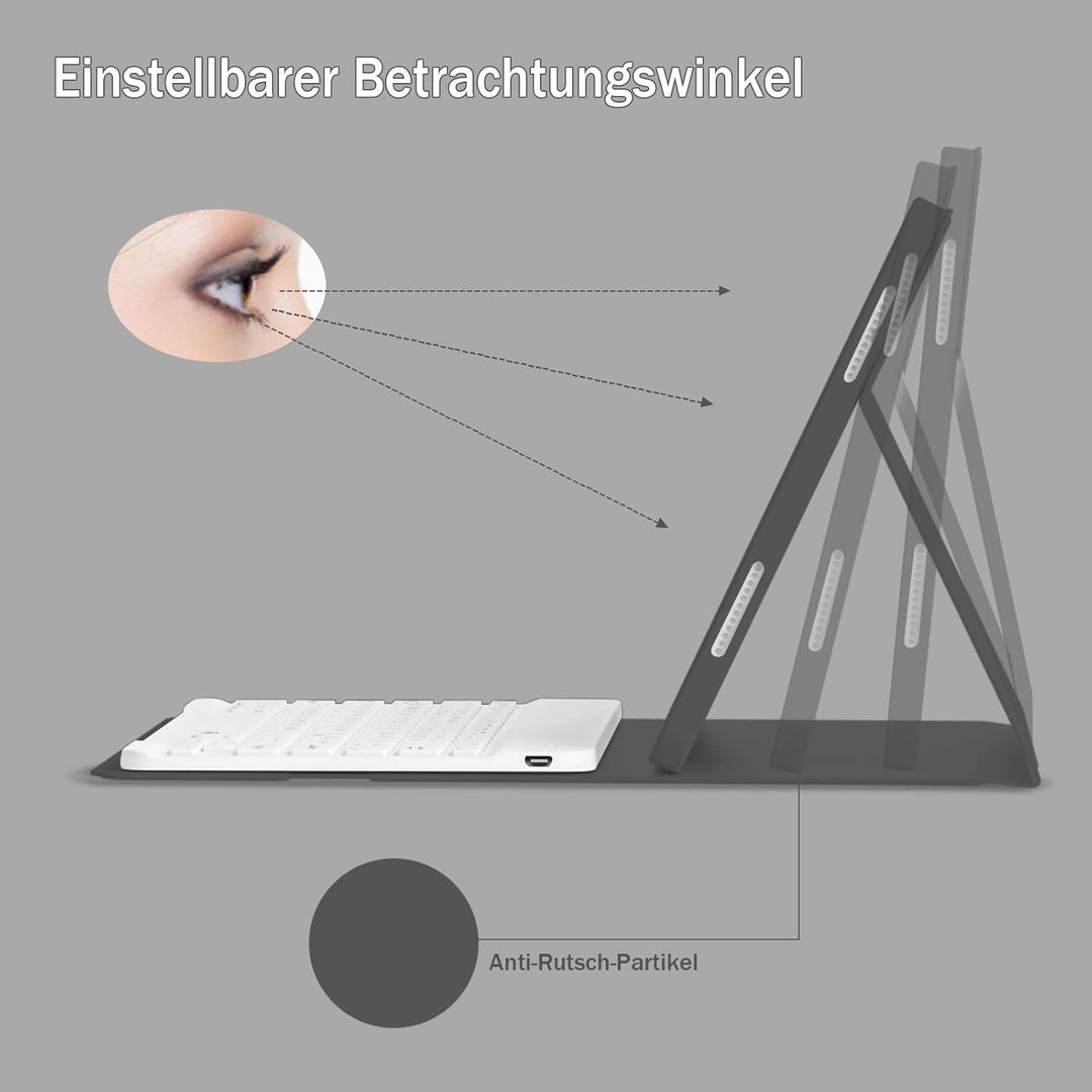 Hülle mit Tastatur für iPad Air 11 Zoll M3/M2 (2025/2024), iPad Air 5./4. Generation (2022/2020) 10,