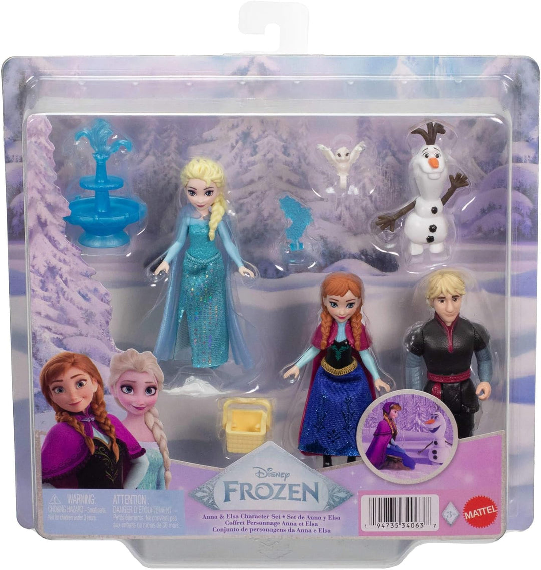 Mattel Disney Die Eiskönigin“ Spielzeug, kleine Puppen im 4er-Set mit Anna, ELSA, Kristoff, Olaf sow