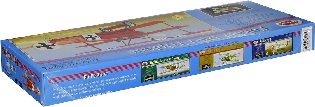GUILLOW's Fokker Triplane 204 Powered Balsa Flying Model Kit