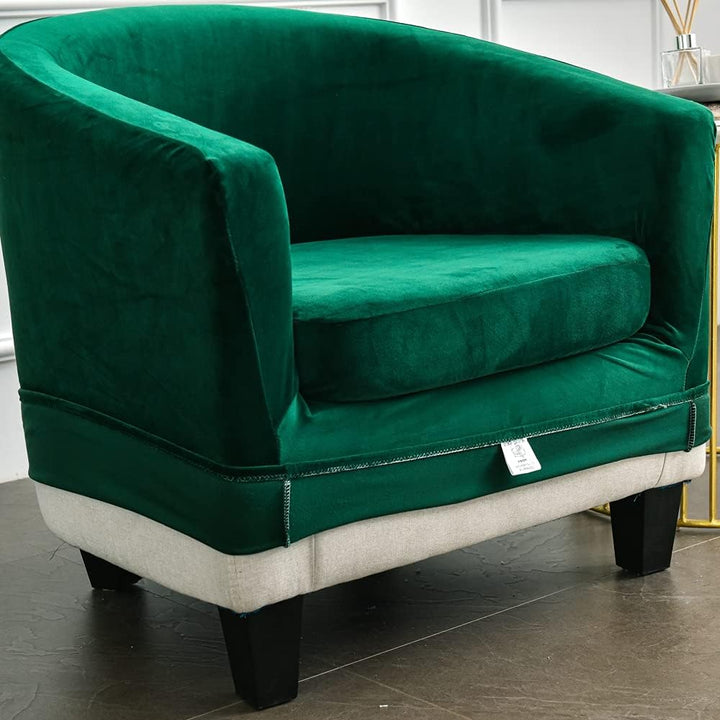 TOPCHANCES 2 Stück Tub Club Stuhlhussen, hohe Stretch-Sessel, Sofa-Schonbezug mit Kissenbezug, Samt-