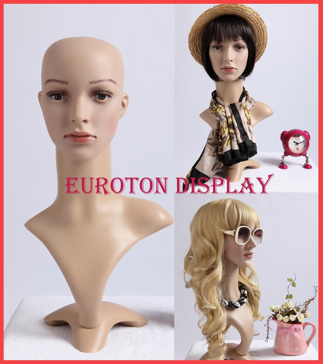 Euroton FD-2 Dekokopf Perückenkopf Schaufensterpuppe Mannequin weiblich