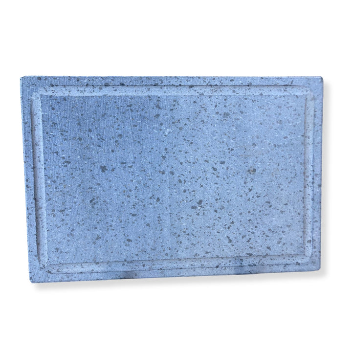 Sizilianischer Lavastein mit Abfluss, glatte Ölsteinplatte, rechteckig, 30 x 38 x 1,5 cm, feuerfest,