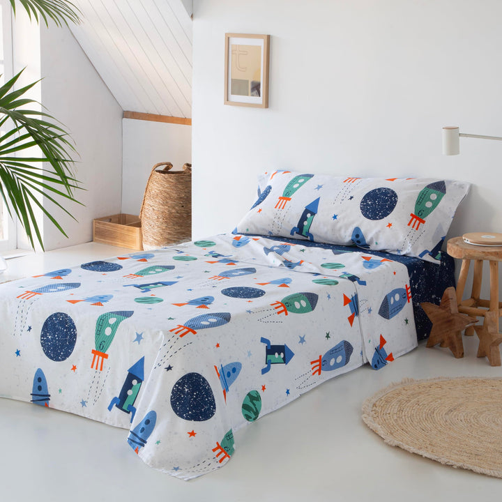 COTTON ARTean Bettwäsche-Set für Kinder, 105 x 190/200 cm, hypoallergen Cama 105 X 190/200 Bunt, Cam