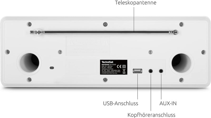 TechniSat DIGITRADIO 371 CD BT - Stereo Digitalradio (DAB+, UKW, CD-Player, Bluetooth, Farbdisplay,