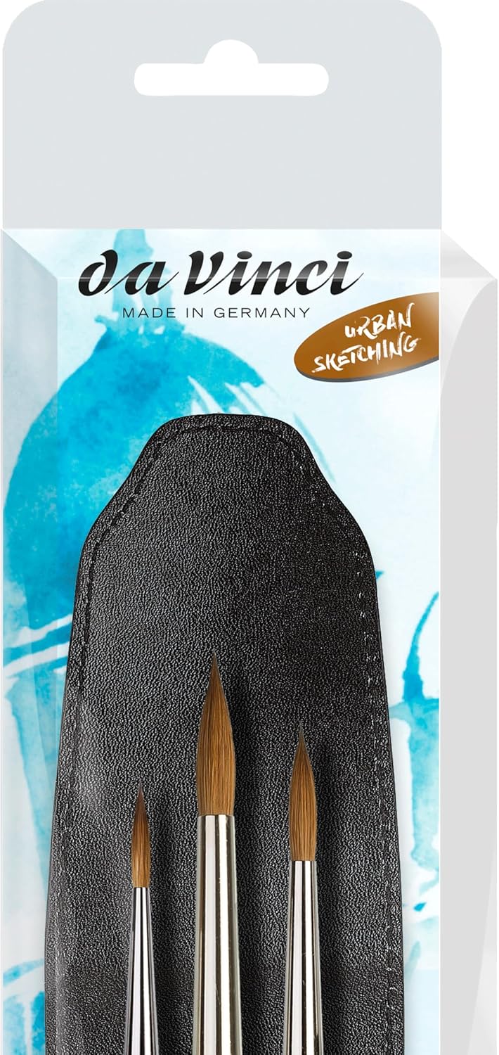 da Vinci Maestro Kolinsky Reisepinsel-Set, Tierhaare, schwarz, 3,5,7 Kolinsky Travel Set 3, Kolinsky