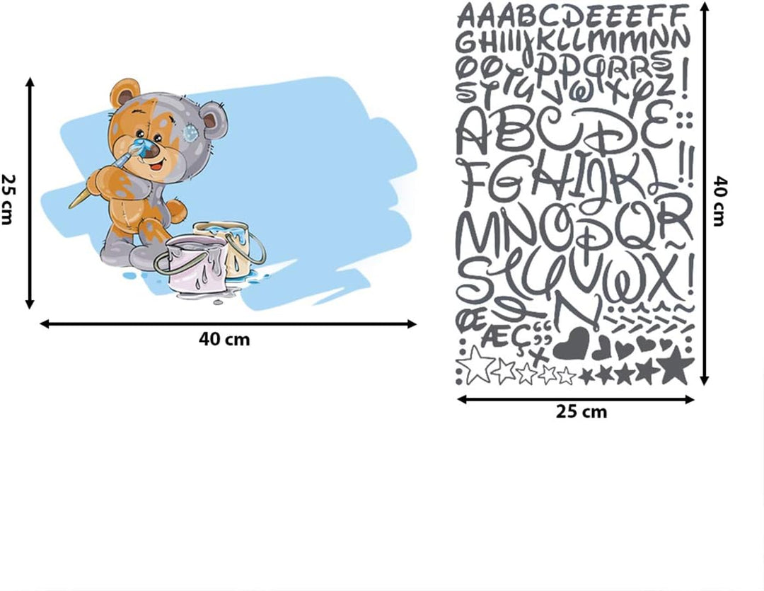 Sticker für Kinder | Wandaufkleber Mess – Wanddekoration Kinderzimmer - 140 x 60 cm
