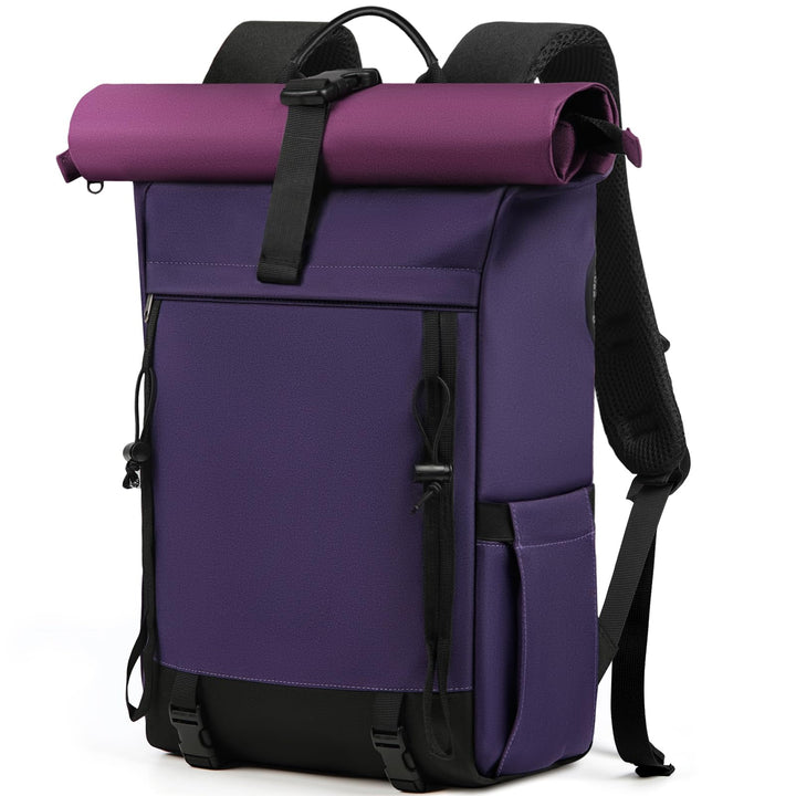 RAINSMORE Rolltop Rucksack Damen Herren, Rucksack Wasserdicht, Laptop Rucksack 17 Zoll Gross Reiseru