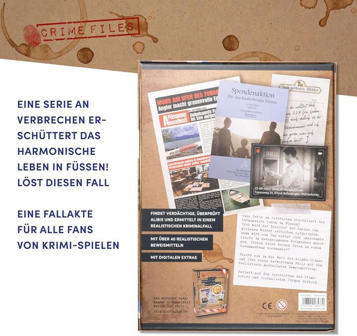 Crime Files – Fallakte: Atemlos im Allgäu. Ermitteln und Rätseln – mit realistischen Beweismitteln.