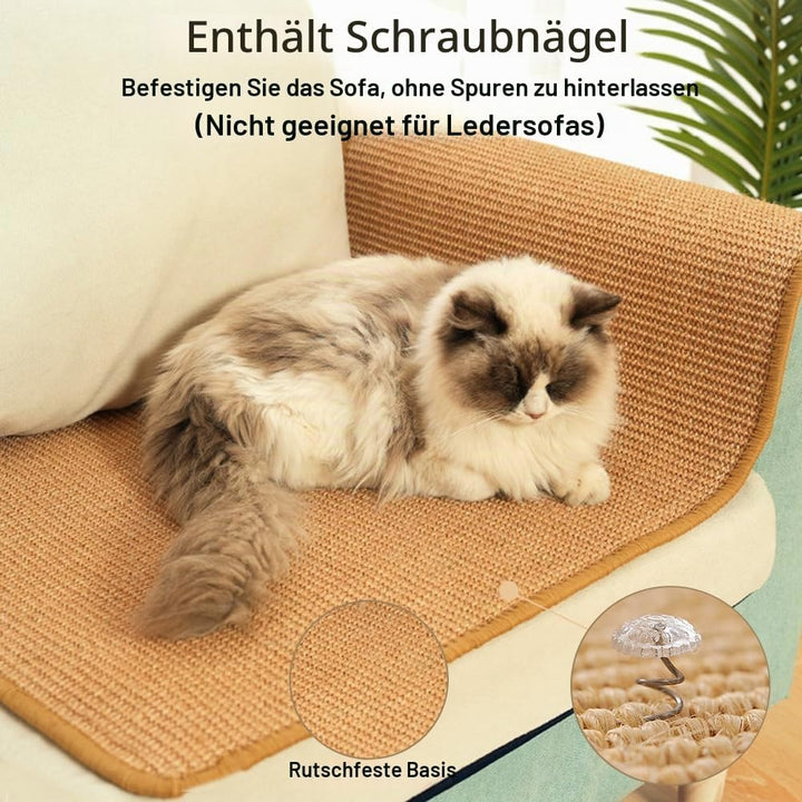 2 Stück Kratzmatte Katze, Kratzteppich Sisal, 60 x 30 cm Wand Katzenkratzbrett, Sisal Fussmatte Tepp