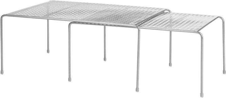 mDesign 2er-Set Küchenregal – praktische Geschirrablage für mehr Abstellfläche – 2 ausziehbare Teles