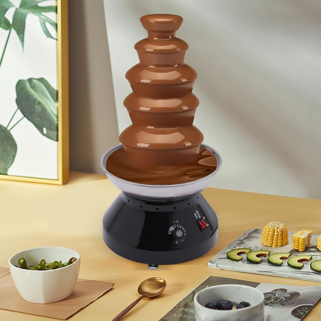 Turm 5 Tier 7 lb Grosse Kapazität Edelstahl Schokoladenbrunnen Kommerzielle Heisse Schokolade Fondue