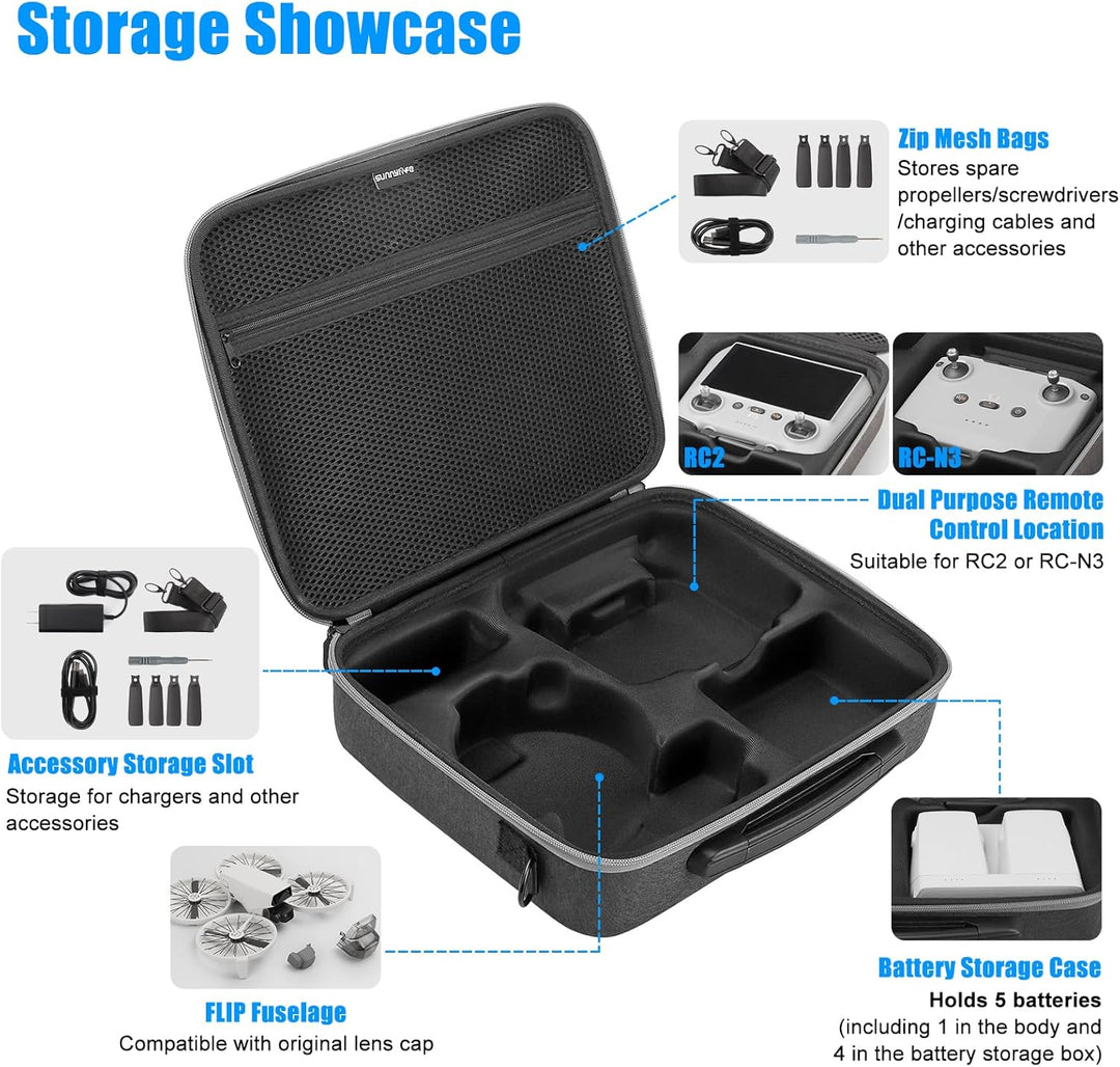 SYACHI Drohne Tasche für DJI Flip, Tragbare PU wasserdichte Case mit Schultergurt Tasche für DJI FLI