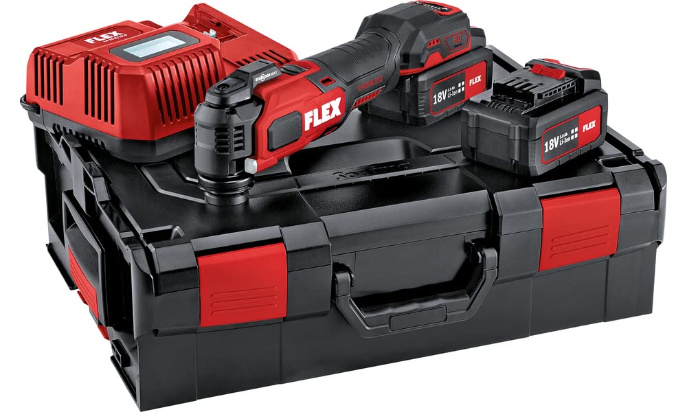 Flex Akku-Multitool MT 18.0-EC /5.0 Set (18 V, inkl. Transportkoffer + 2x Akku 5,0 Ah + Ladegerät, M