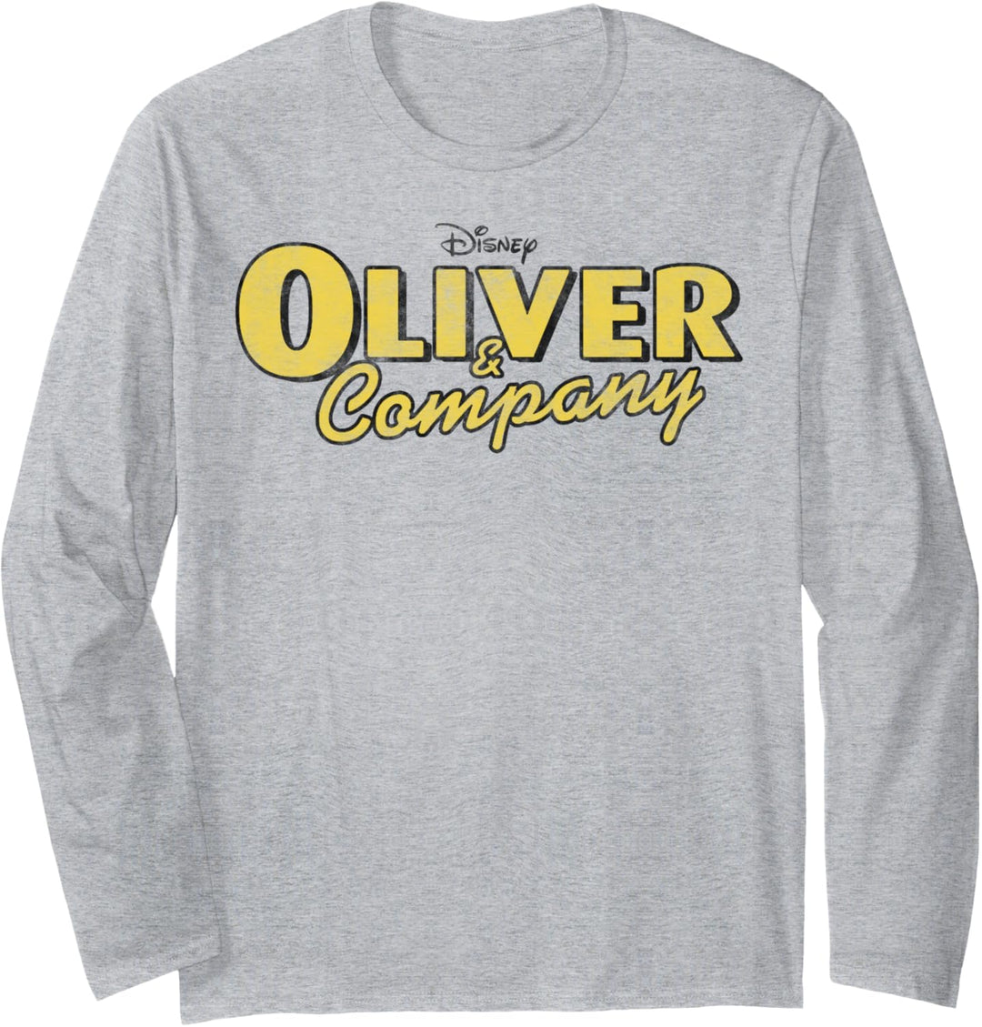 Disney Oliver & Company Yellow Movie Logo Langarmshirt