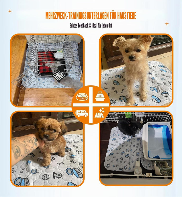 Waschbar Haustier-Urinunterlage, 2 Stück Wiederverwendbare Welpenunterlagen Matte für Hunde, Schnell