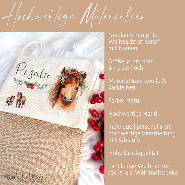 Manufaktur Liebevoll I Nikolausstrumpf Nikolausstiefel personalisiert Kinder Erwachsene Weihnachtsst
