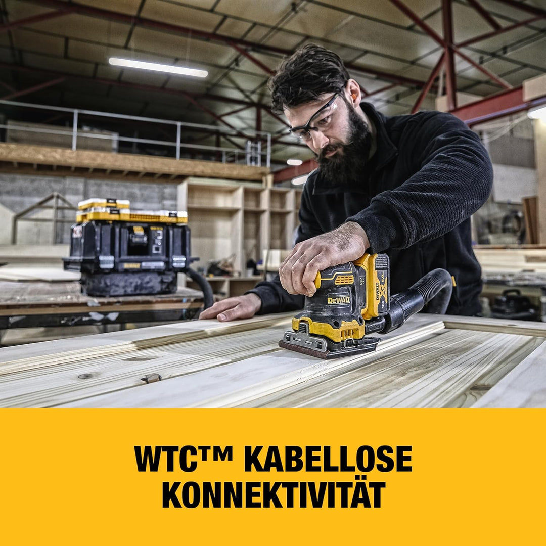 Dewalt 18 Volt Akku-Vibrationsschleifer DCW200NT (bürstenloser Motor, elektronische Drehzahlregulier