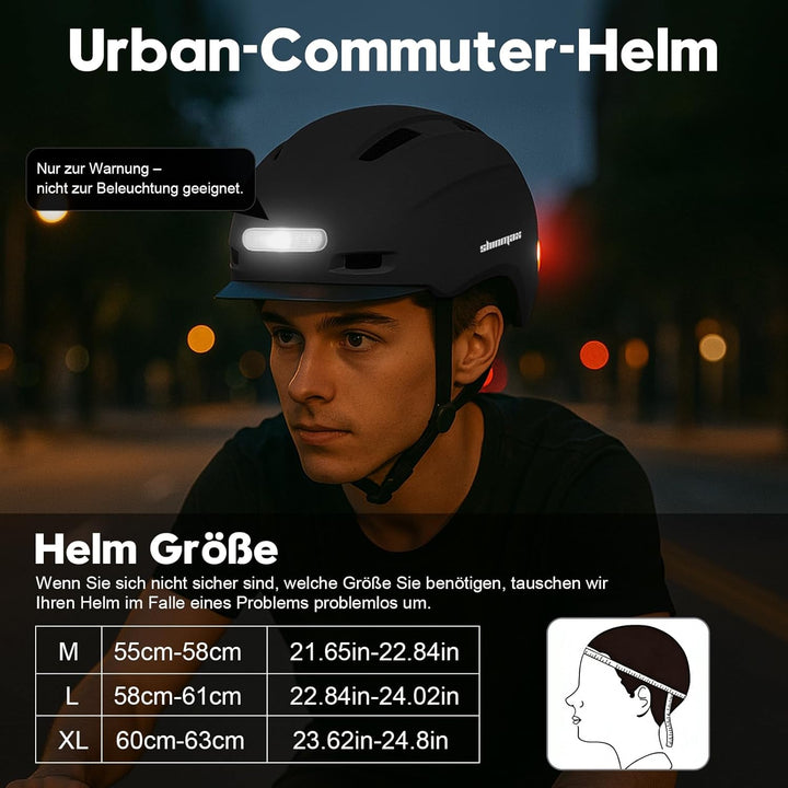 Shinmax Fahrradhelm Herren Damen, Helm Fahrrad mit USB Licht 5 Modi Fahrradhelm mit Visier, Mountain