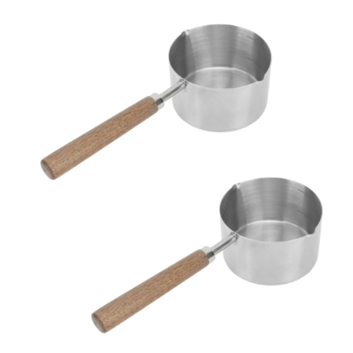 2 Stück kleine Sossenpfanne, 200 ml Edelstahl-Topf, Milchtopf, Butterschmelztopf, Milchwärmer, klein