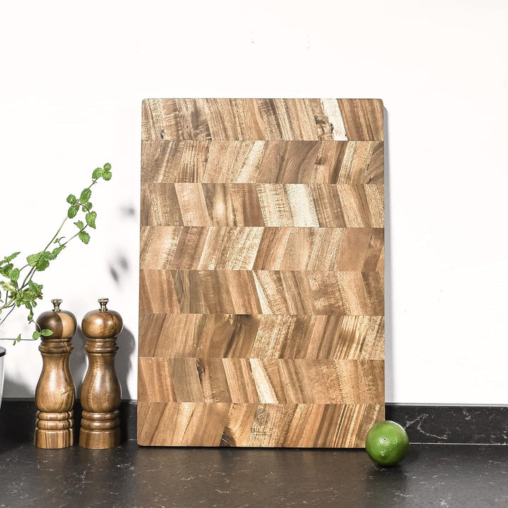 BILL.F Holz Schneidebrett, Acacia Holz Schneidebrett für Küche,Multifunktionales küchenbrett, servie