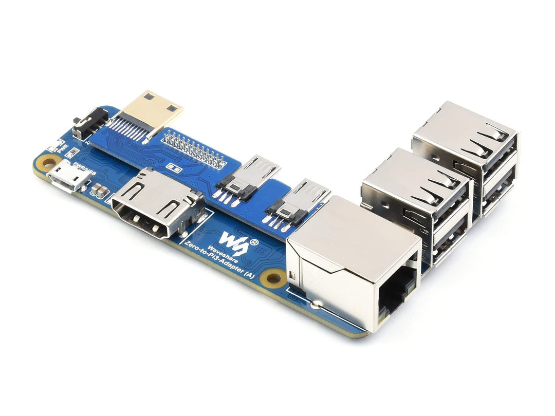 Waveshare Pi Zero auf Raspberry Pi 3 Model B/B+ Adapter, Onboard 4-CH USB Port, 100M Ethernet Port u