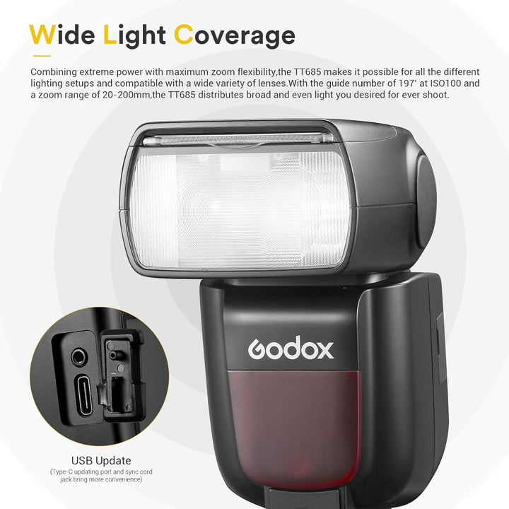 Godox TT685II-F TT685FII Speedlite TTL Blitzkamera 2.4G HSS High Speed 1/8000s GN60 Kompatibel f