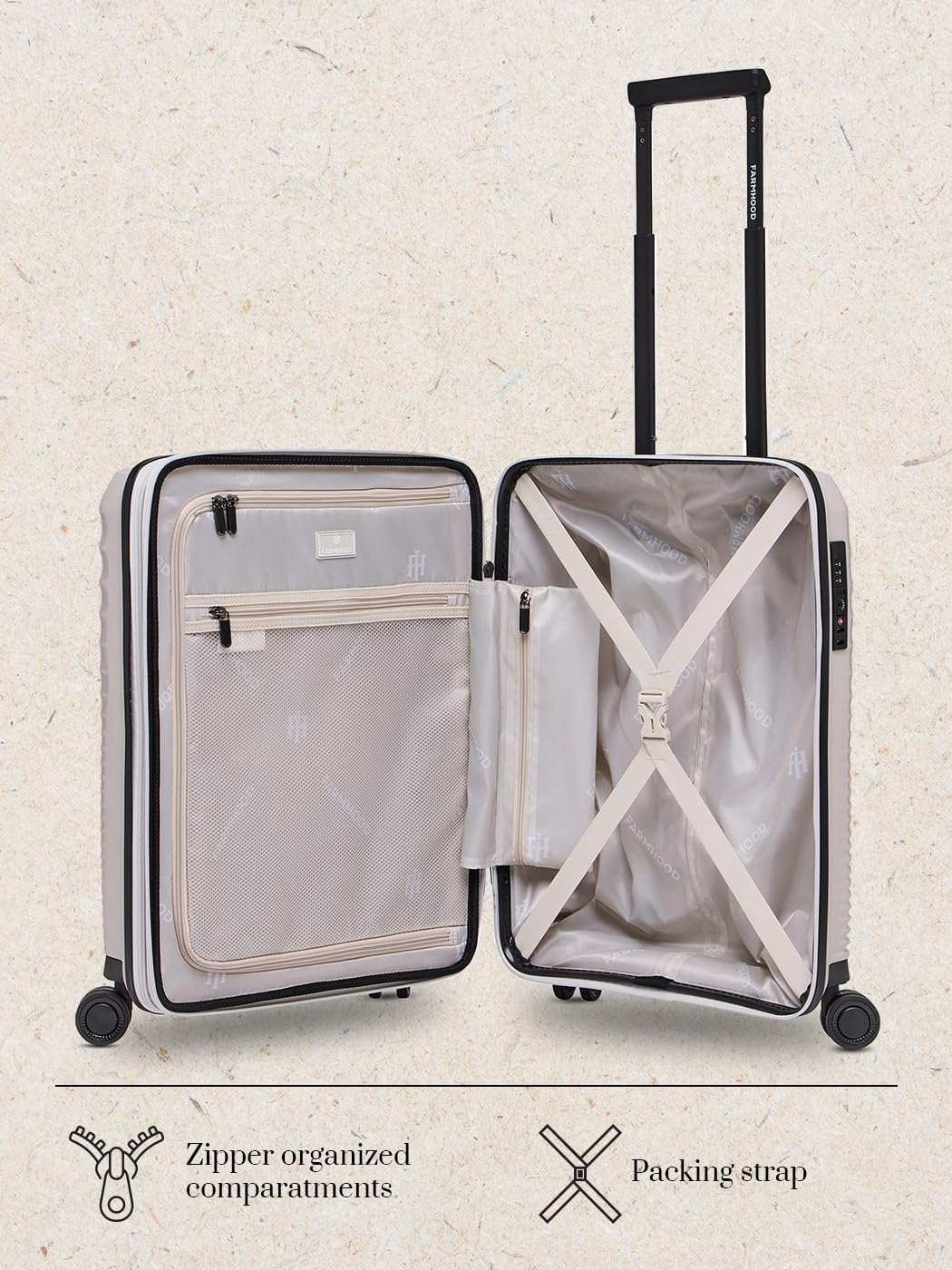Farmhood Eco Edition Hartschalen Kabinen-Koffer nachhaltig | Kleiner Cabin-Trolley 40 x 22 x 55 cm m