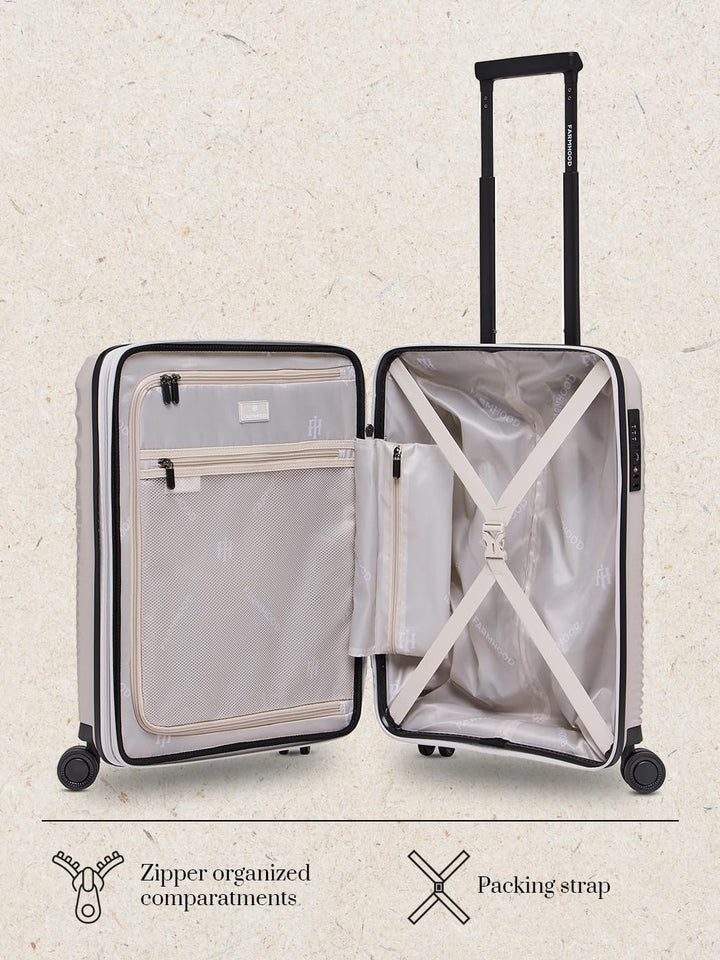 Farmhood Eco Edition Hartschalen Kabinen-Koffer nachhaltig | Kleiner Cabin-Trolley 40 x 22 x 55 cm m