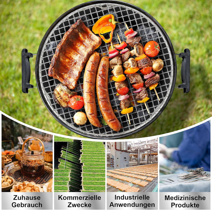 Edelstahl Grillrost Rund Mit 2cm Füssen Ø10-42.5cm - Universelles Kochgitter Für Heissluftfritteusen